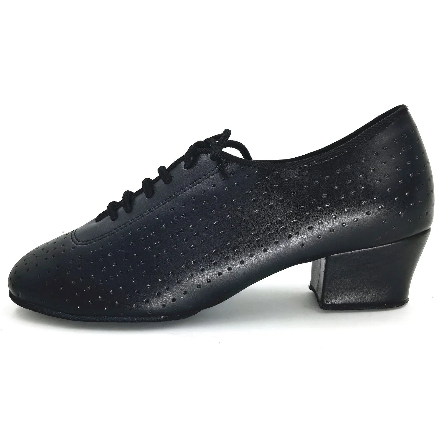 Women Ballroom Dancing Shoes Ladies Tango Latin Practice Dance Shoe Suede Sole Lace-up Closed-toe Split-sole Black