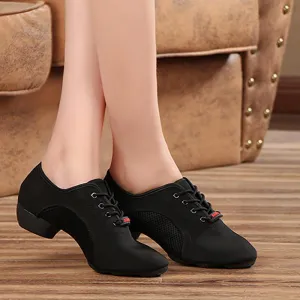 Women's Canvas 3cm Heels Teaching & Practice Shoes Ballroom Dance Shoes