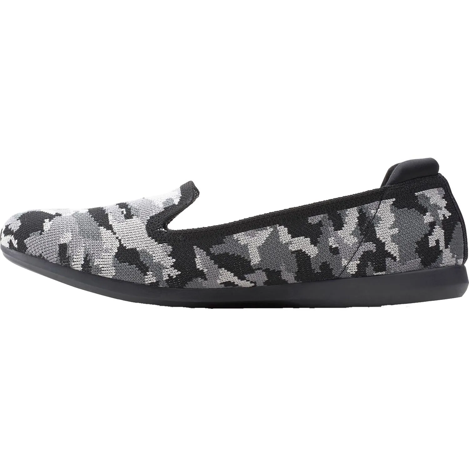 Women's Clarks Cloudsteppers Carly Dream Black Camo Textile