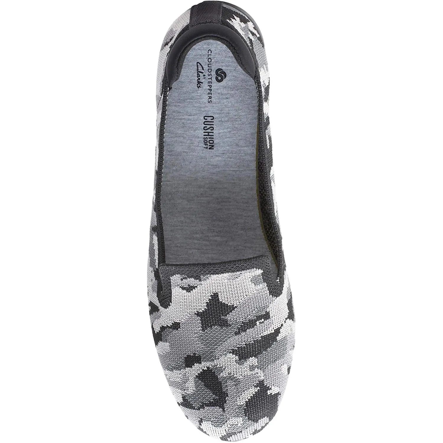 Women's Clarks Cloudsteppers Carly Dream Black Camo Textile