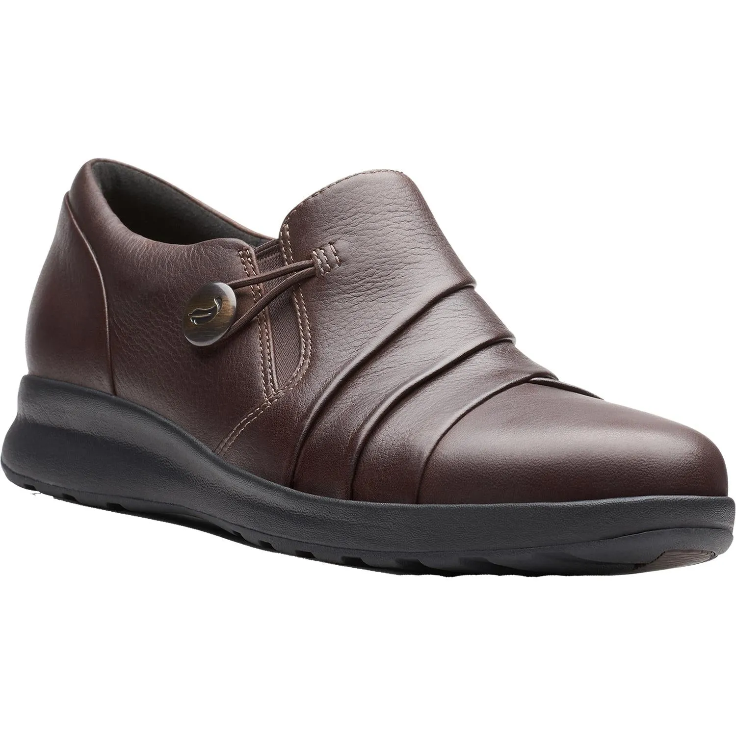 Women's Clarks Un Adorn Loop Dark Brown Leather