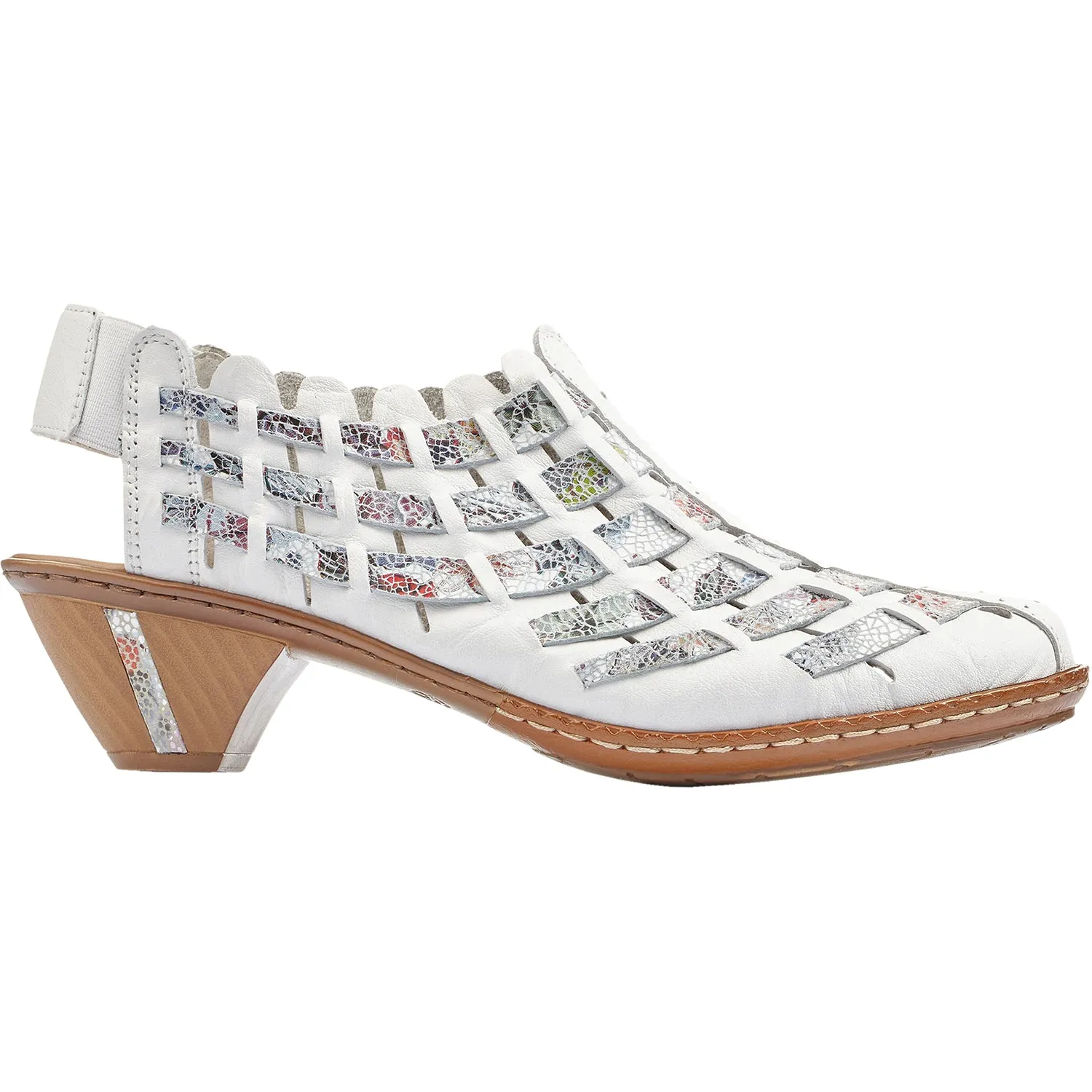 Women's Rieker 46778-80 Sina 78 Weiss/Ice Multi Floral Leather