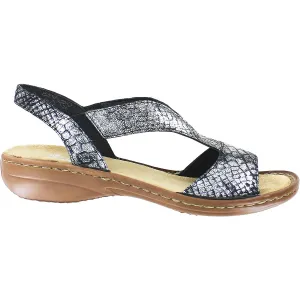 Women's Rieker 608B6-90 Regina Silver Synthetic