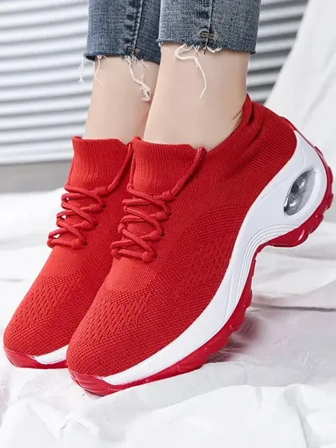 Women's Walking Shoes Lace-On Sock