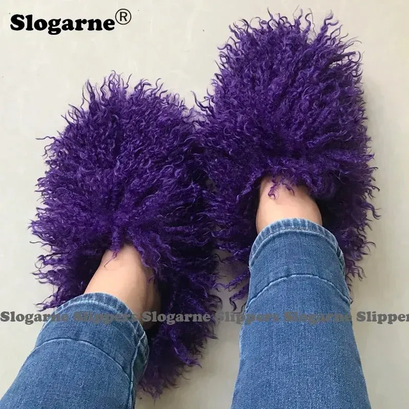 Women's Winter Slippers - Cozy Faux Fur Design, Plush Lining - Sizes 23-48